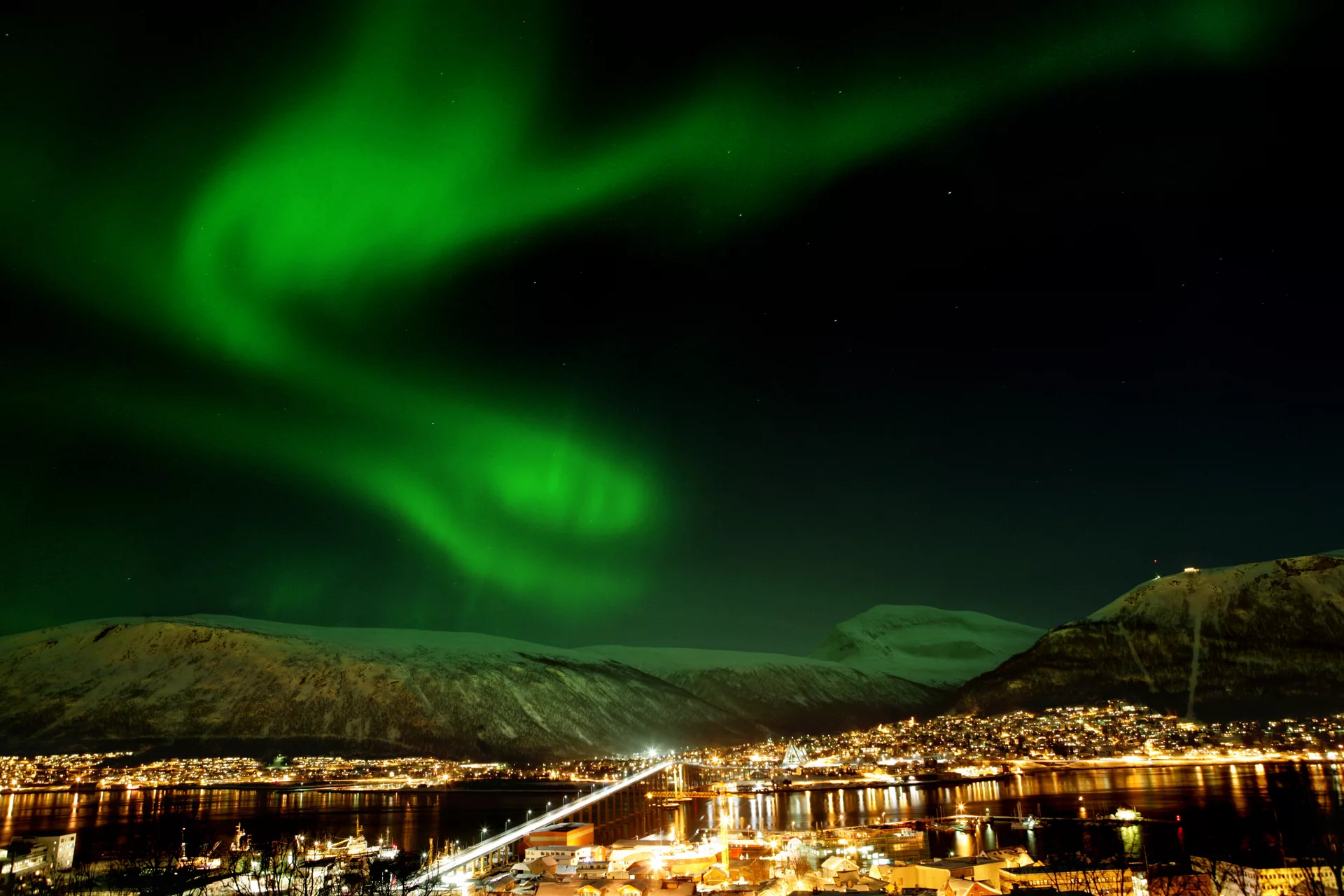 Northern lights over Tromsø in Norway